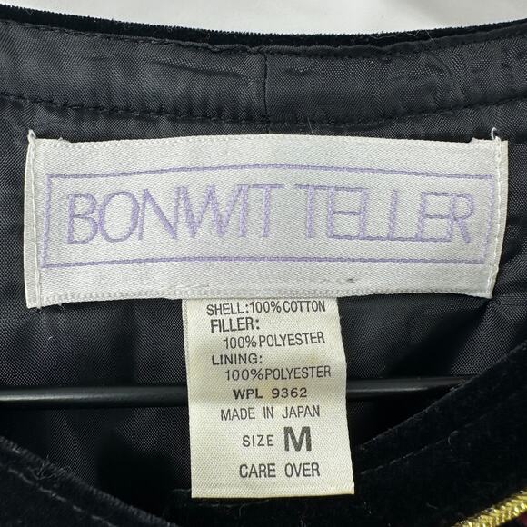 Vintage 80s Bonwit Teller Velvet‎ Floral Jacket Button Front Size M - Picture 10 of 10